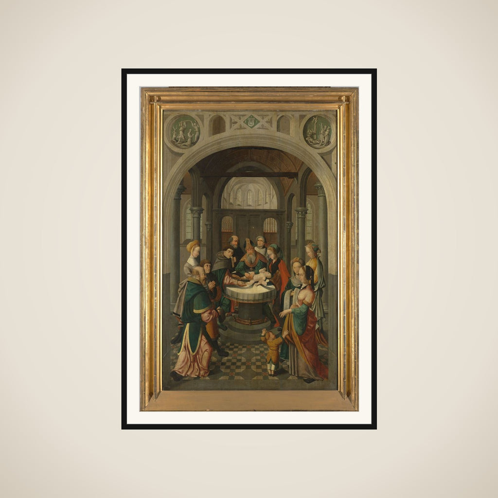Panel of an Altarpiece with Circumcision of Christ, on verso is Resurrection of Christ framed