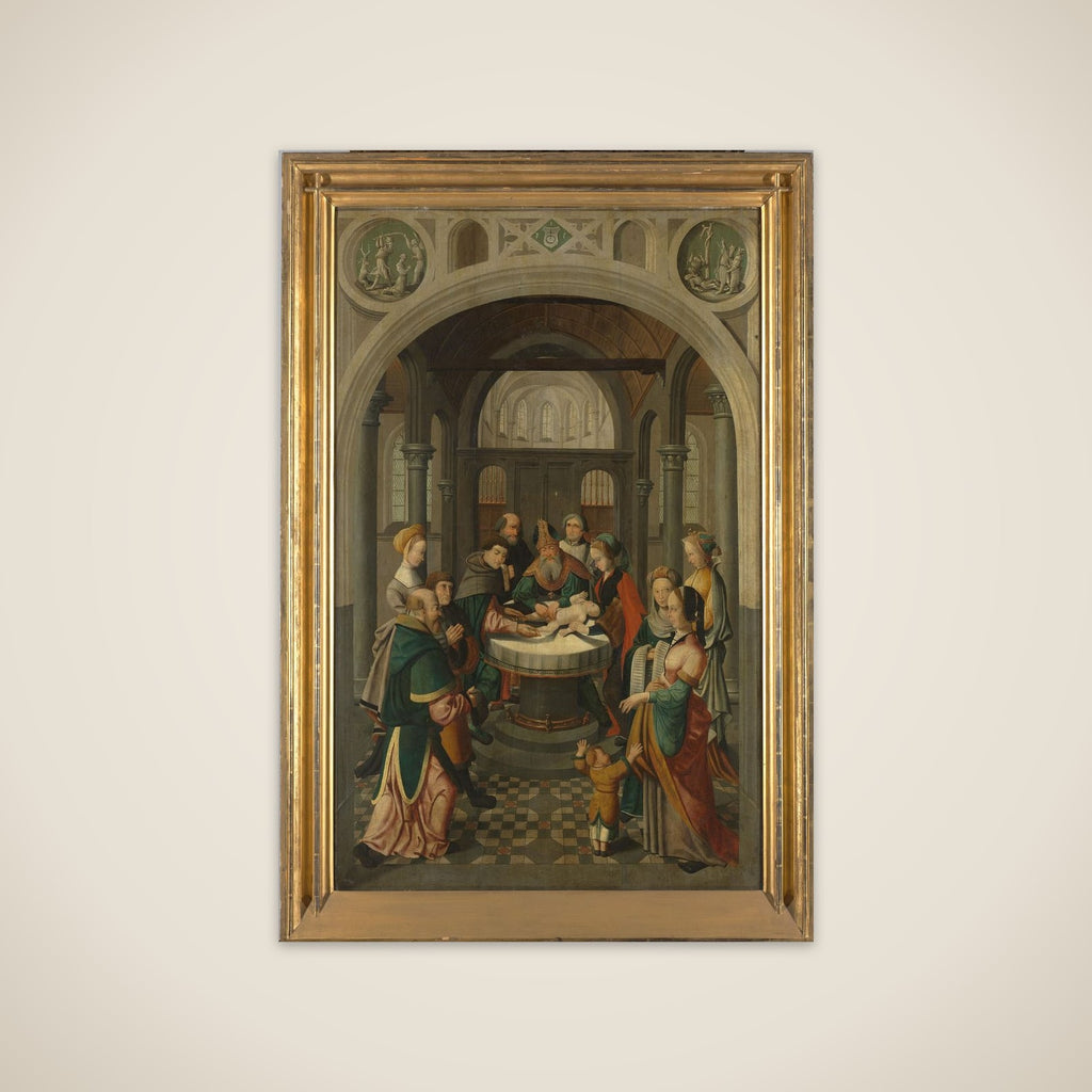 Panel of an Altarpiece with Circumcision of Christ, on verso is Resurrection of Christ unframed print