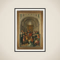 Panel of an Altarpiece with Dispute with the Doctors, on verso is Appearance of Christ to his Mother framed
