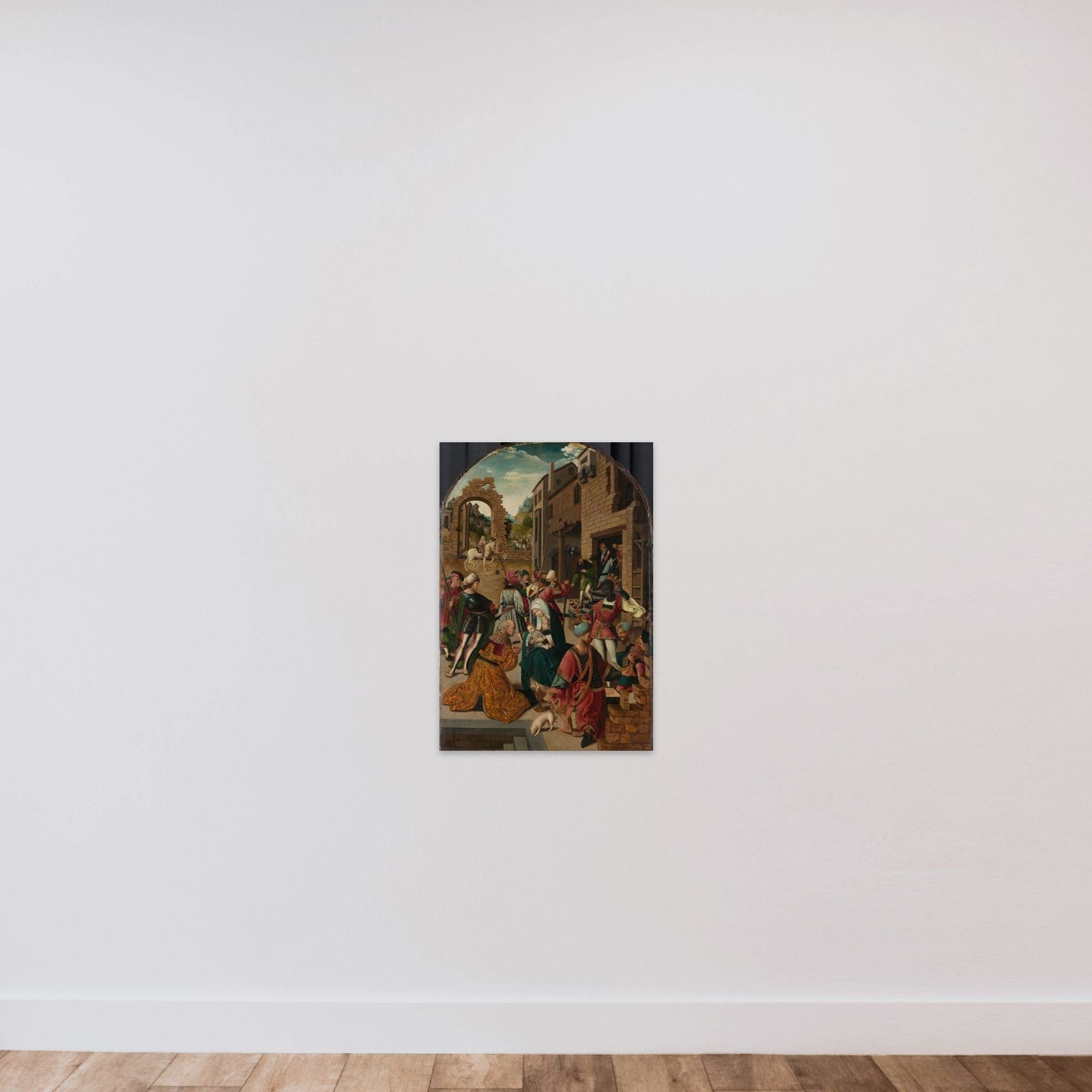 The Adoration of the Magi unframed — shown to scale