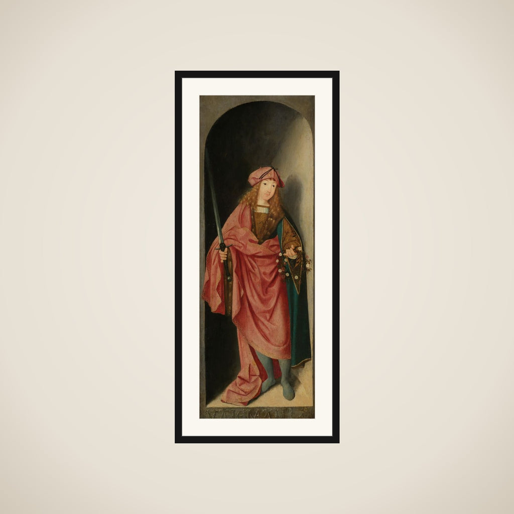 Saint Valerian, left wing of a triptych framed
