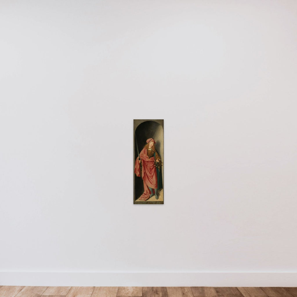 Saint Valerian, left wing of a triptych unframed — shown to scale