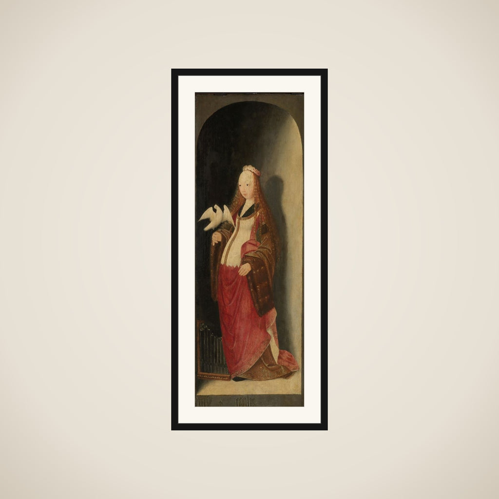 Saint Cecilia, right wing of a triptych framed