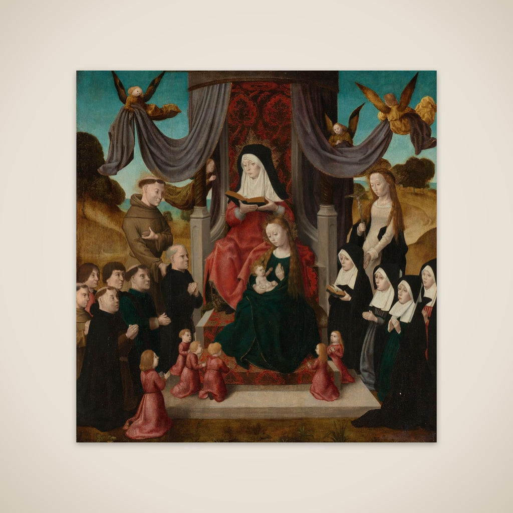 Virgin and Child with Saint Anne and Saints Francis and Lidwina, with Donors (Anna Selbdritt) unframed print