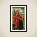 A Donor and his two Sons with Saint John the Evangelist, inner left wing of a triptych framed