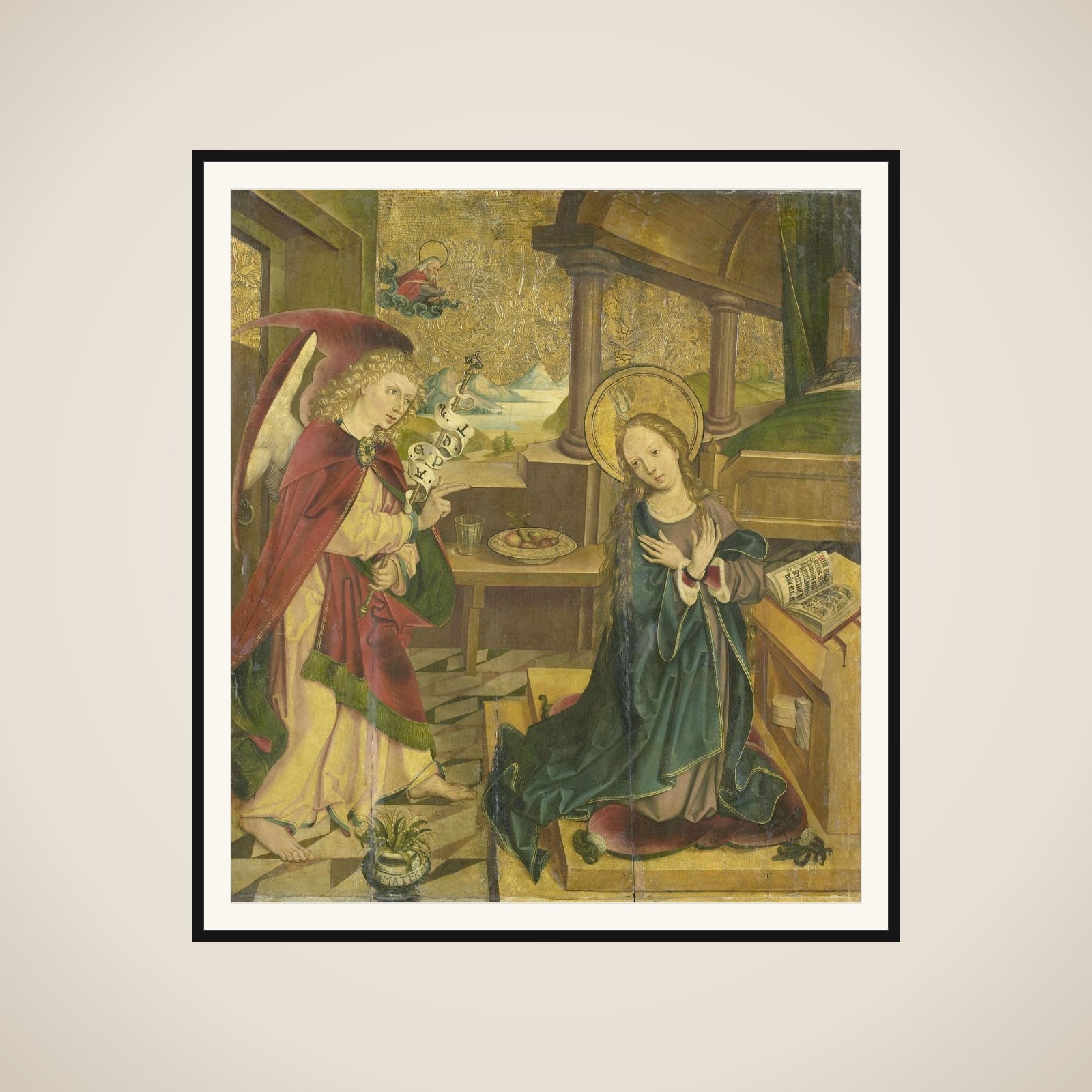 Annunciation to the Virgin framed