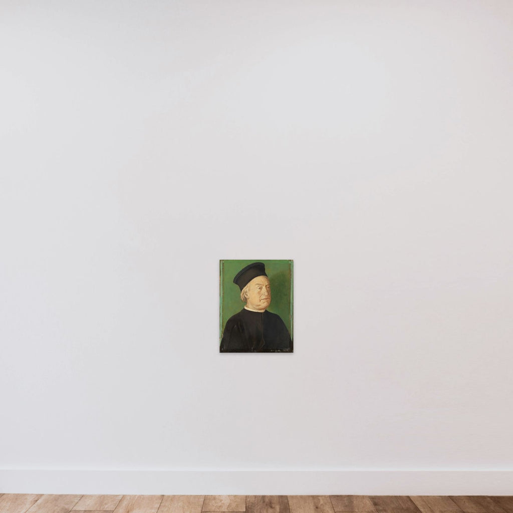 Portrait of een man unframed — shown to scale