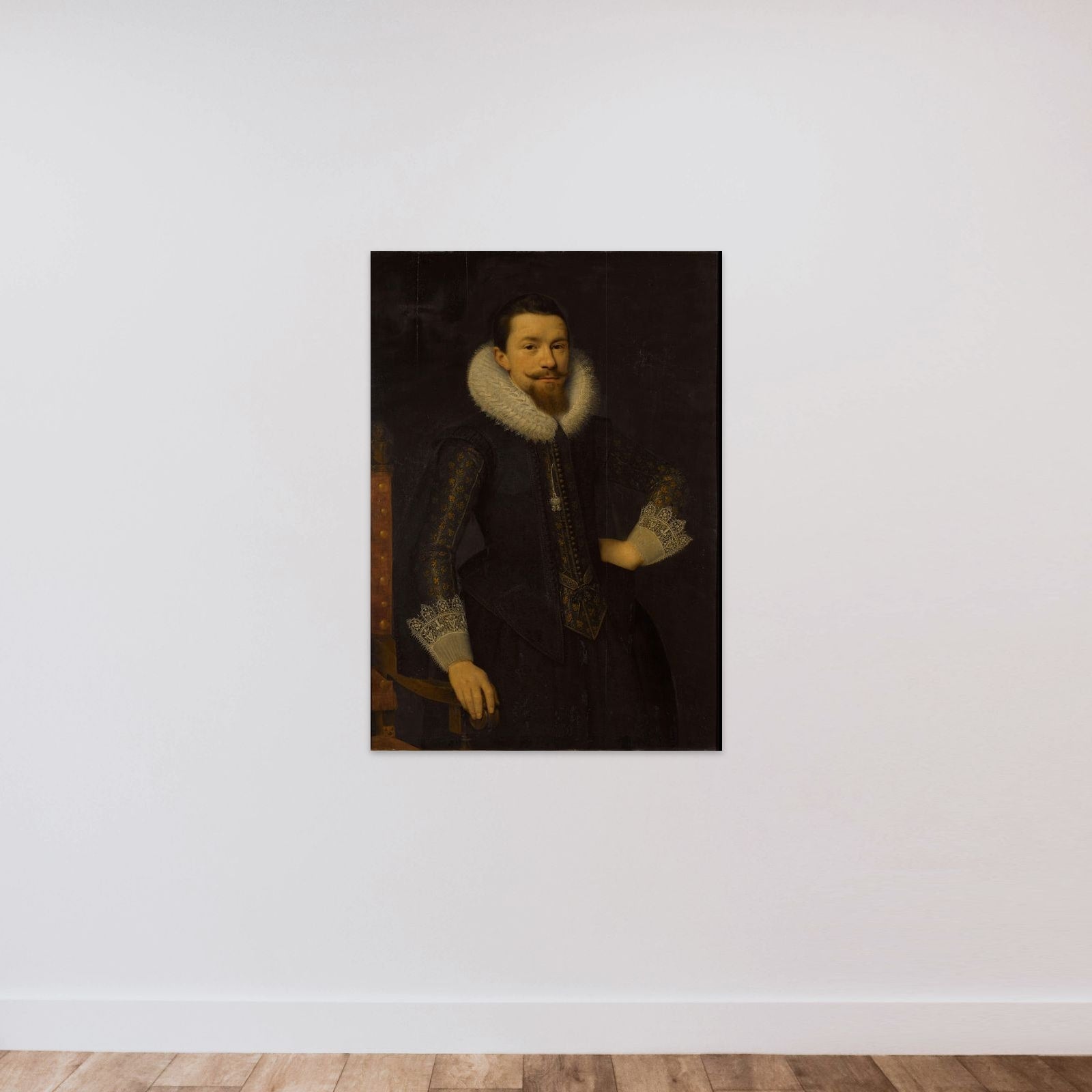 Portrait of Pieter Boudaen Courten (1594-1668) unframed — shown to scale