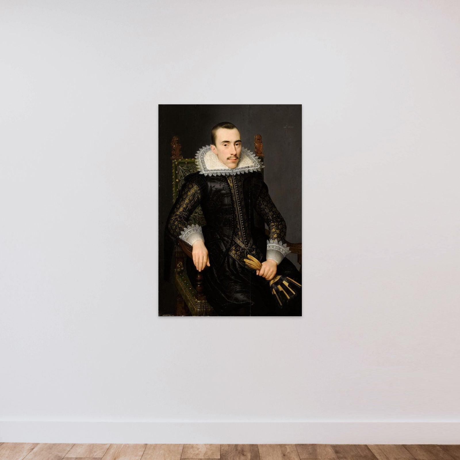 Portrait of a Man, possibly Walterus Fourmenois (1596-1653) unframed — shown to scale