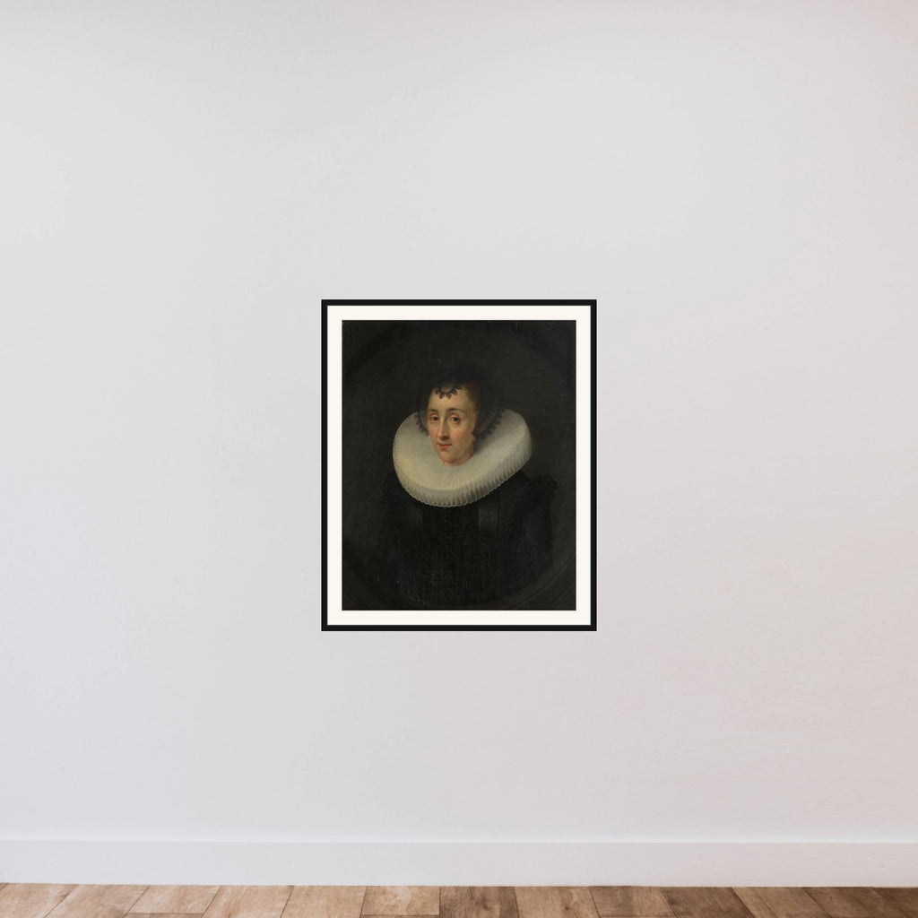 Portrait of Hortensia del Prado (?-1627) framed — shown to scale