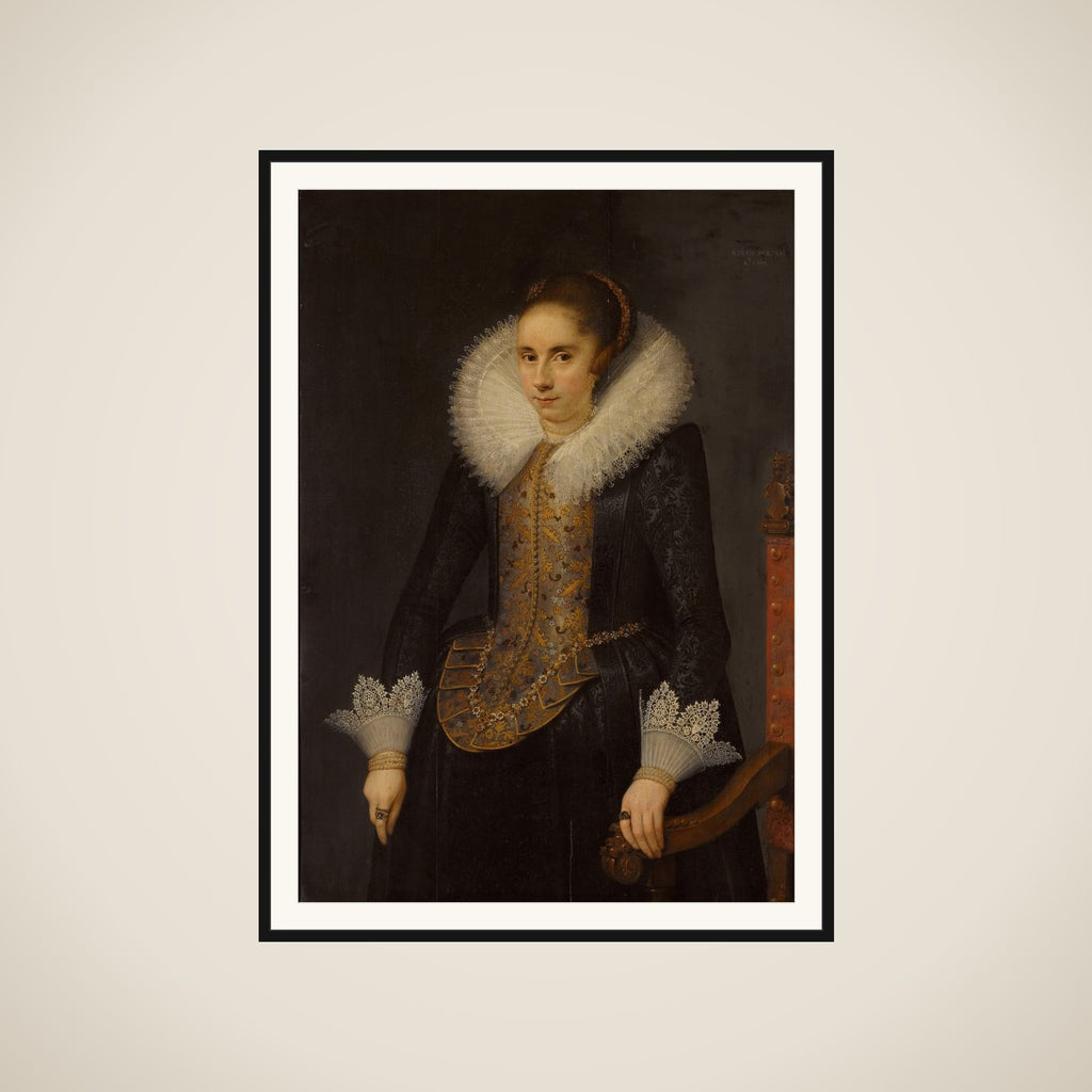 Portrait of Catharina Fourmenois (1598-1665) framed