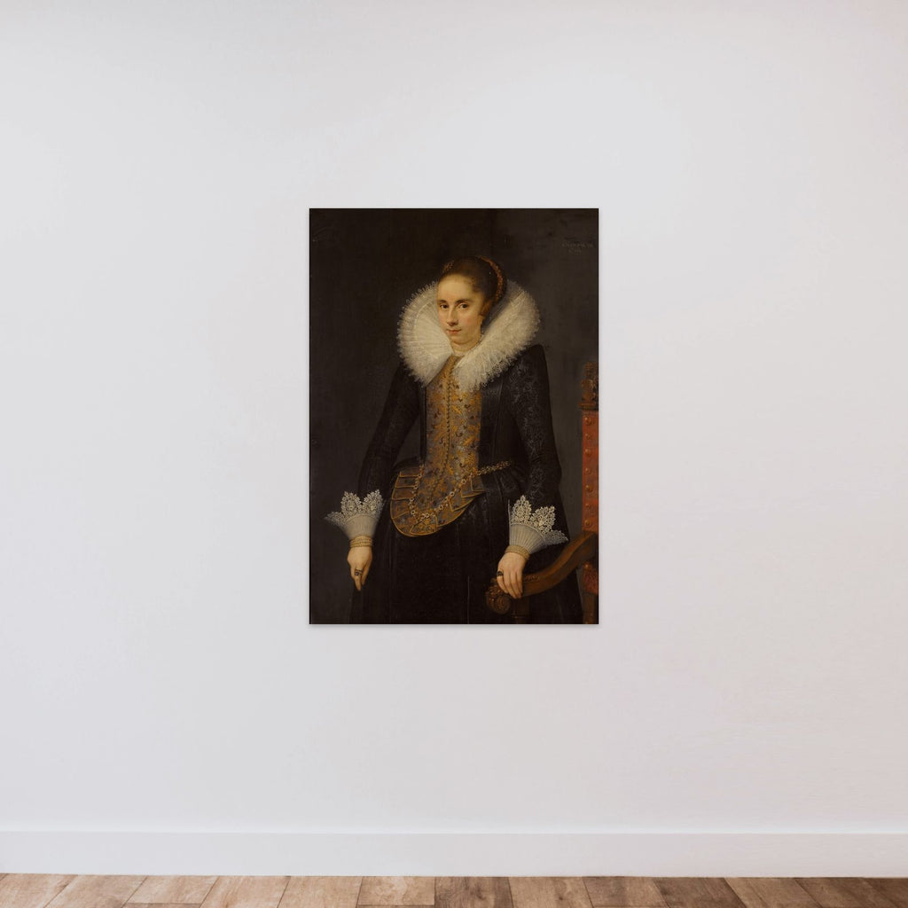 Portrait of Catharina Fourmenois (1598-1665) unframed — shown to scale