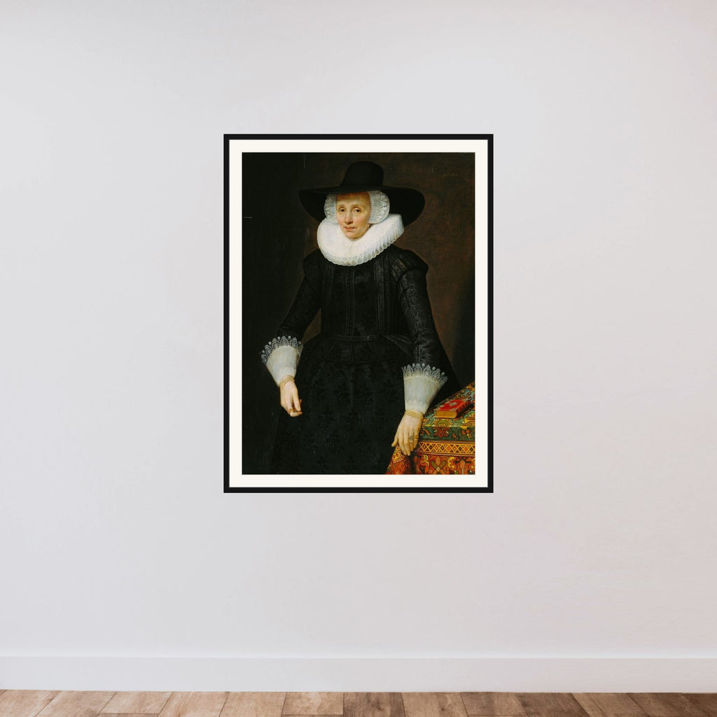 Portrait of Margarita Courten (1564-1640) framed — shown to scale