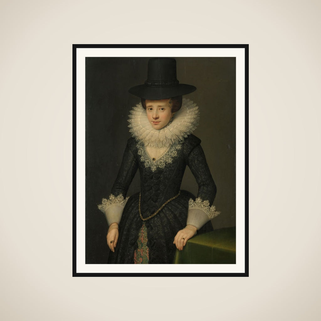 Portrait of Anna Boudaen Courten (1599-1622) framed