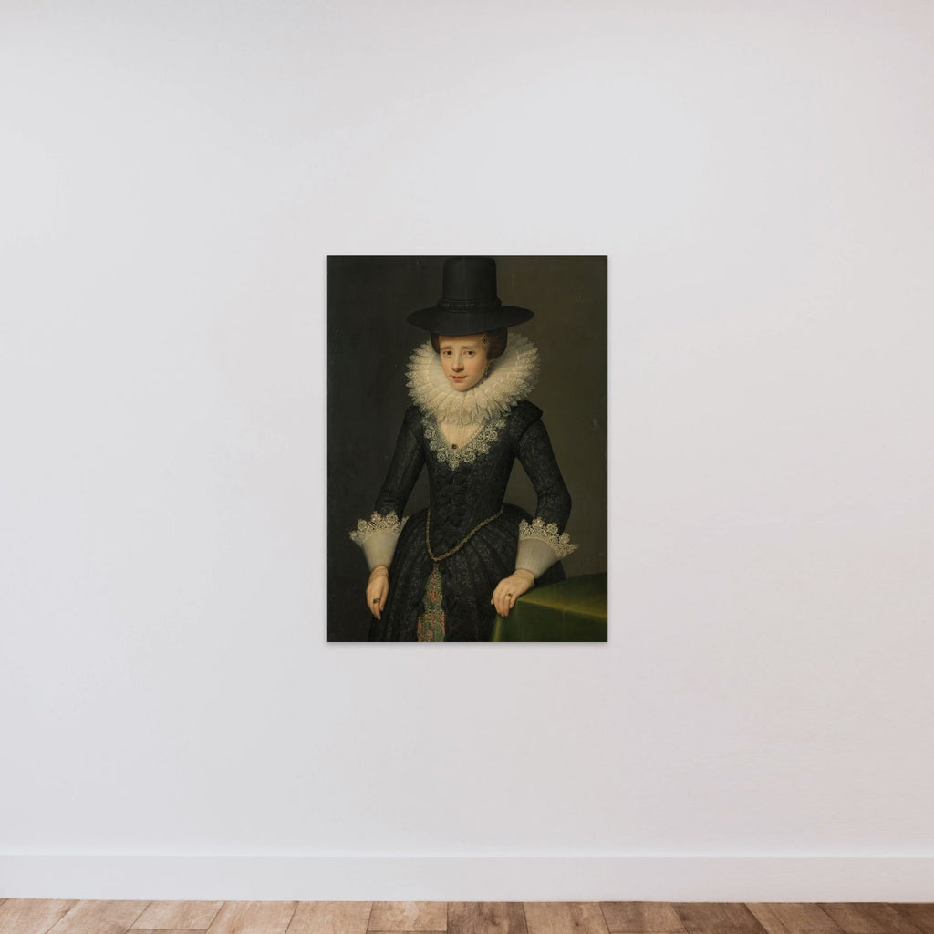 Portrait of Anna Boudaen Courten (1599-1622) unframed — shown to scale