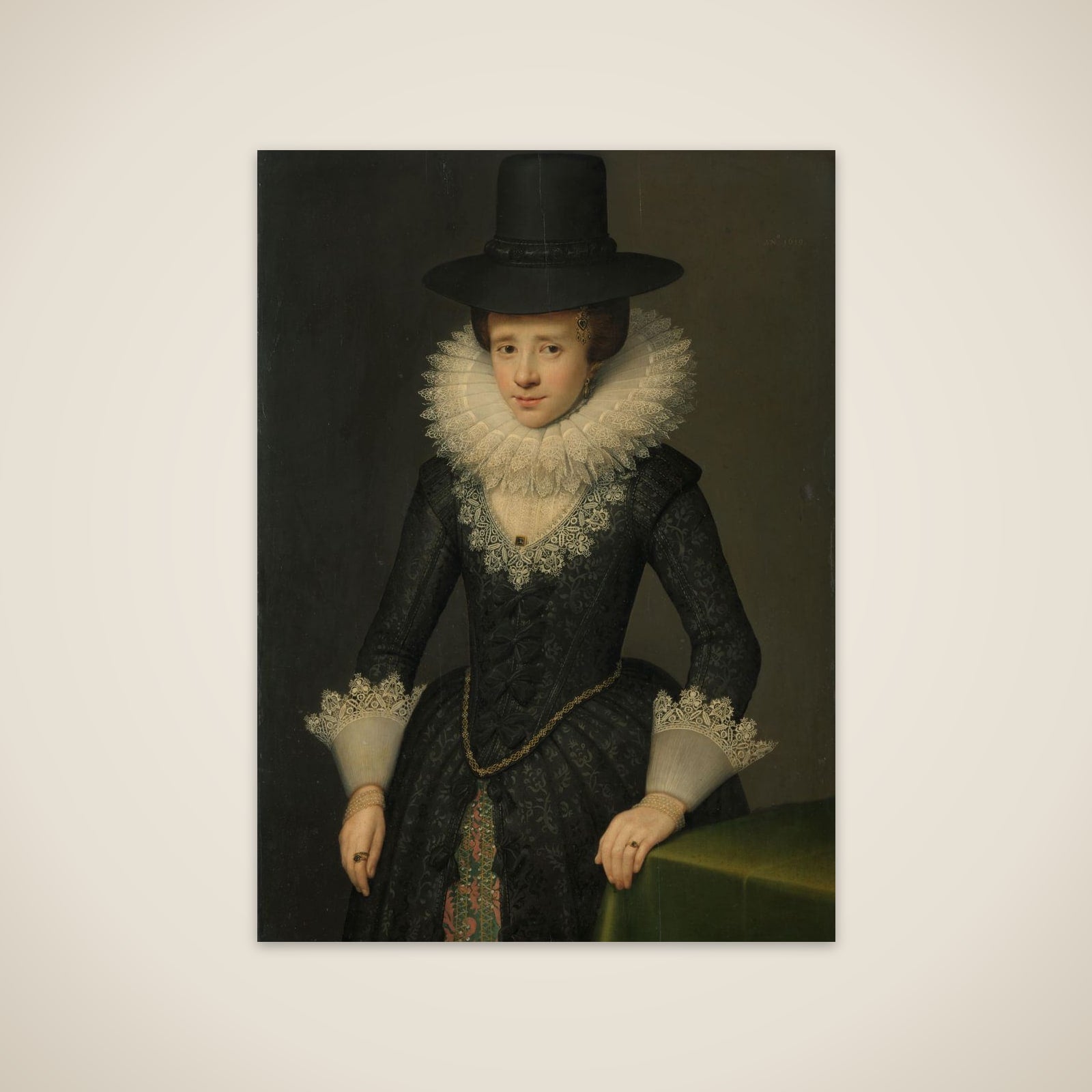 Portrait of Anna Boudaen Courten (1599-1622) unframed print