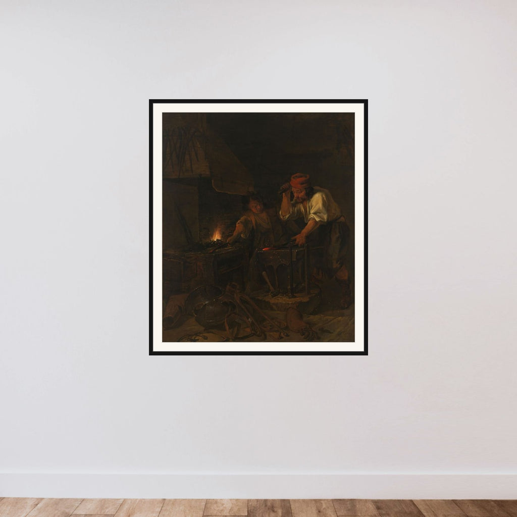 The Weaponsmith framed — shown to scale
