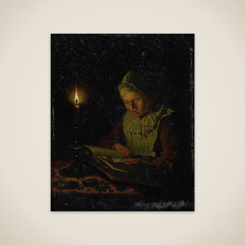 Old Woman Reading unframed print