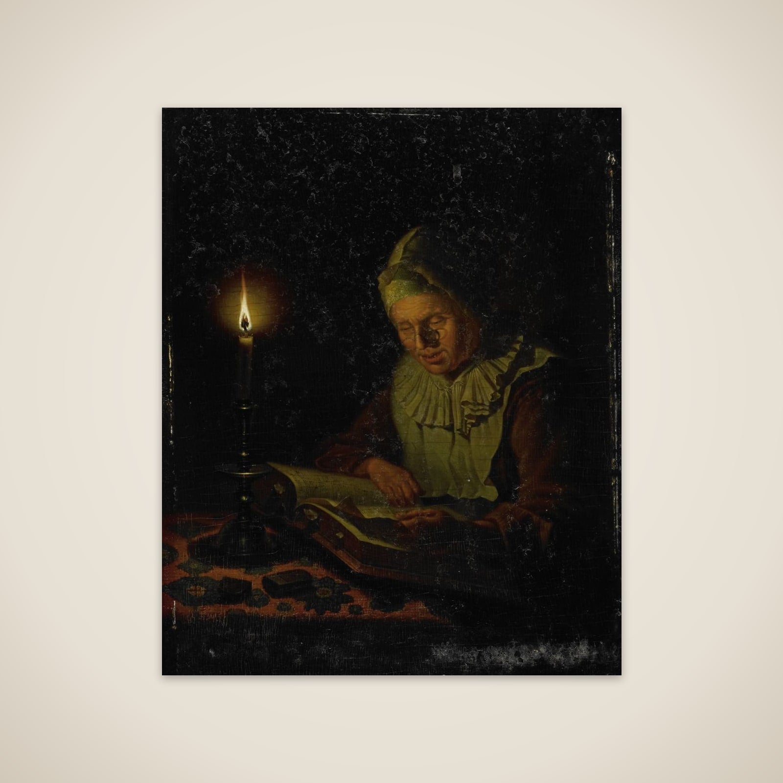 Old Woman Reading unframed print