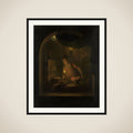 Kitchen by Lamplight framed