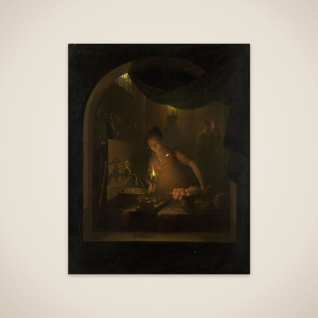 Kitchen by Lamplight unframed print