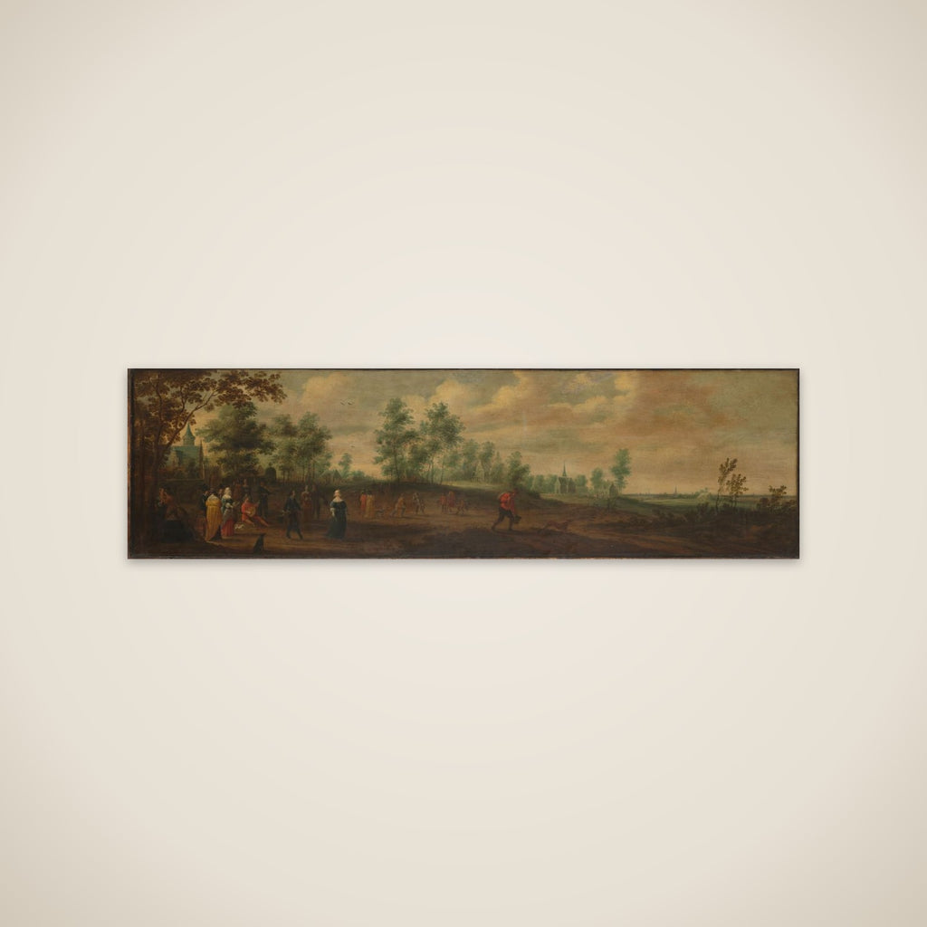Landscape with a Couple Dancing outside a Country Mansion unframed print