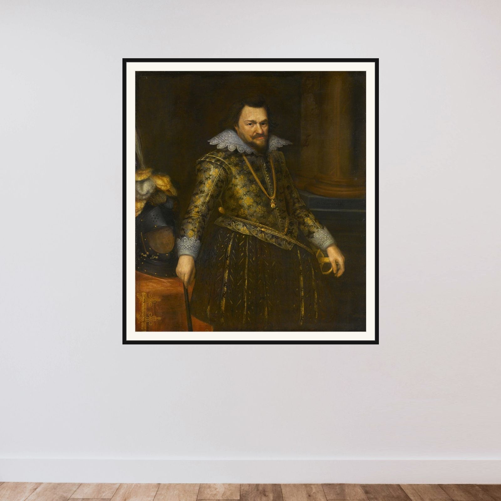 Portrait of Philips Willem (1554-1618), Prince of Orange framed — shown to scale