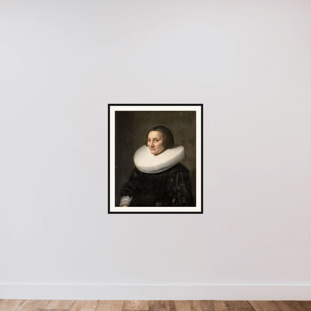 Portrait of Caecilia van Beresteyn (1589-1661) framed — shown to scale