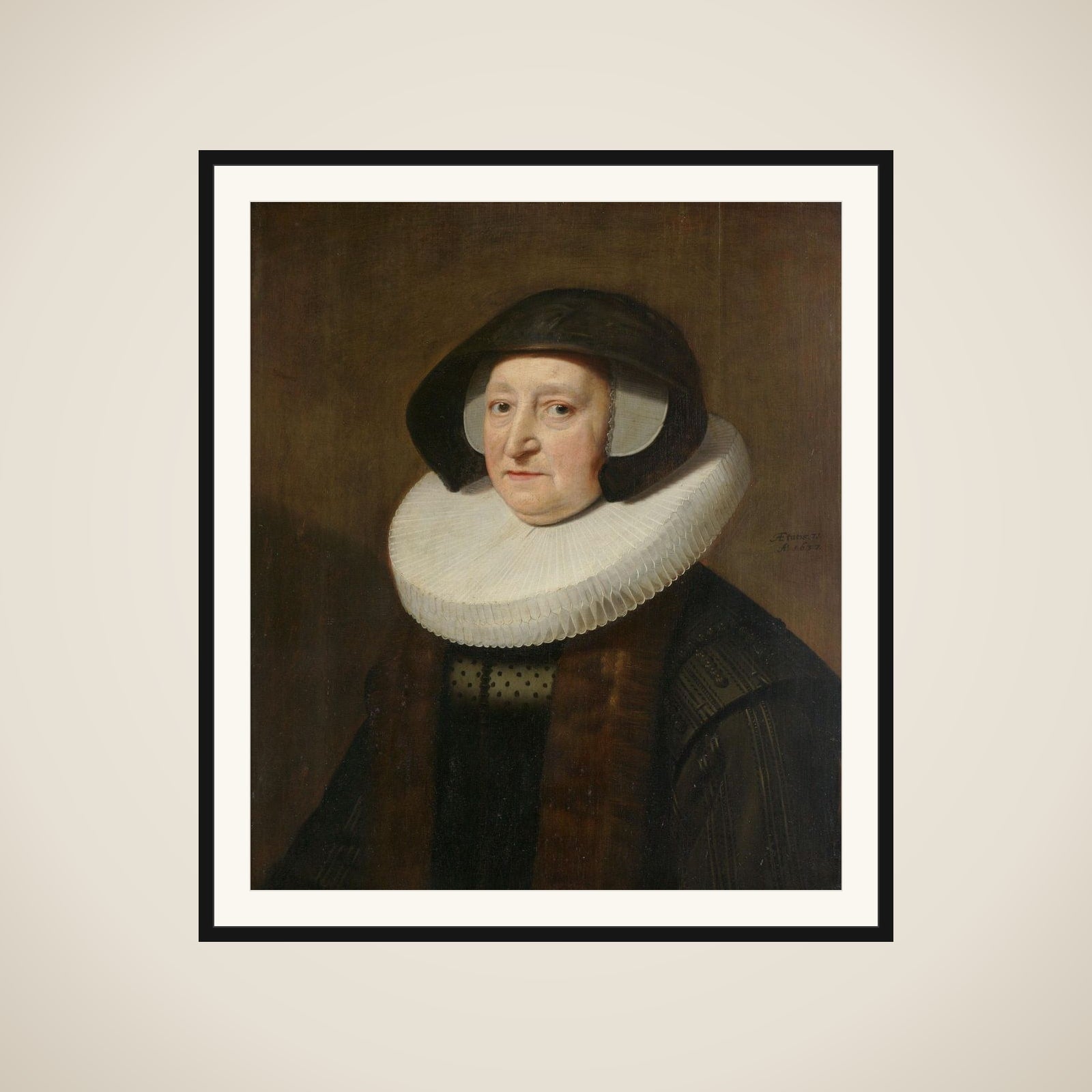 Portrait of Maria Petitpas (?-1640) framed