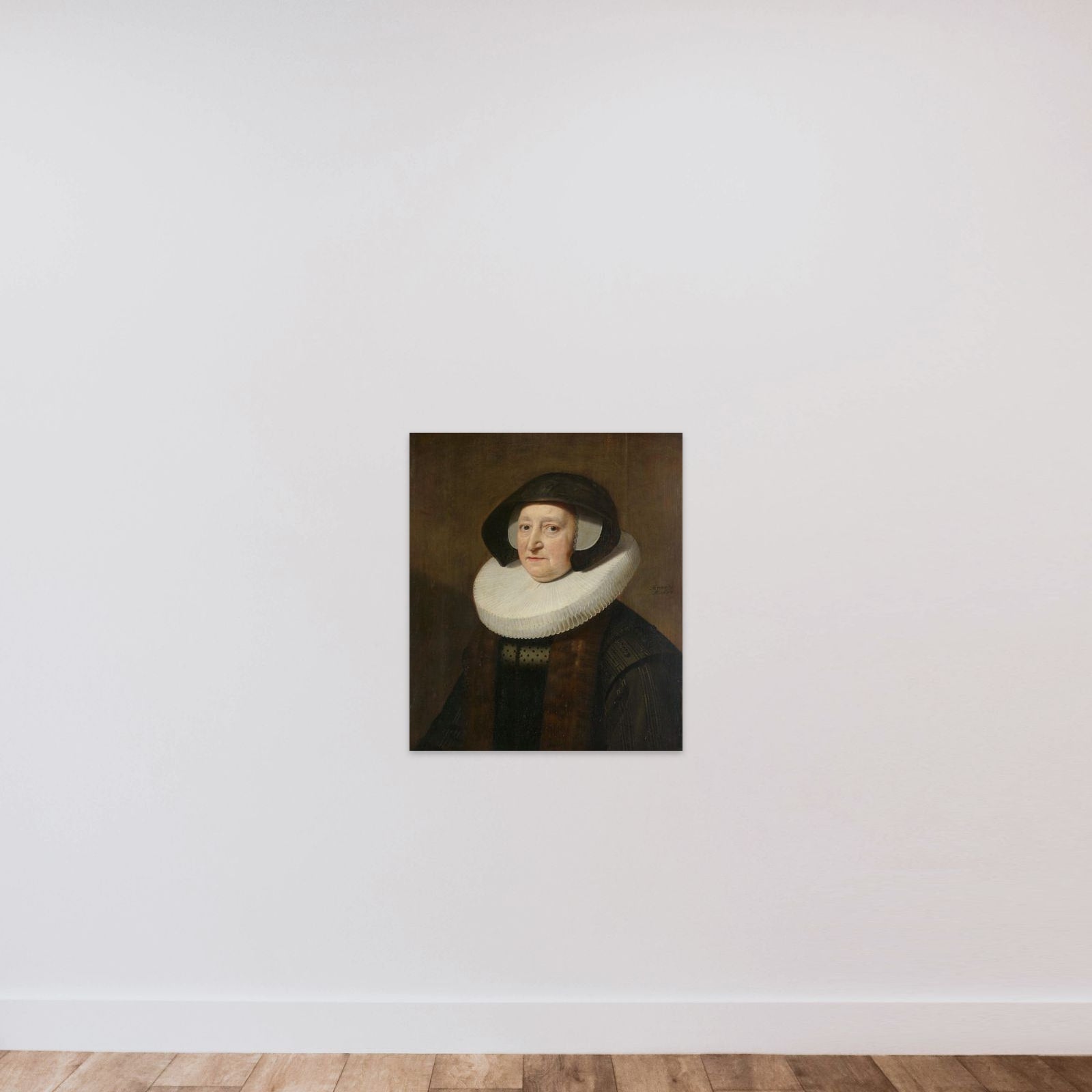 Portrait of Maria Petitpas (?-1640) unframed — shown to scale
