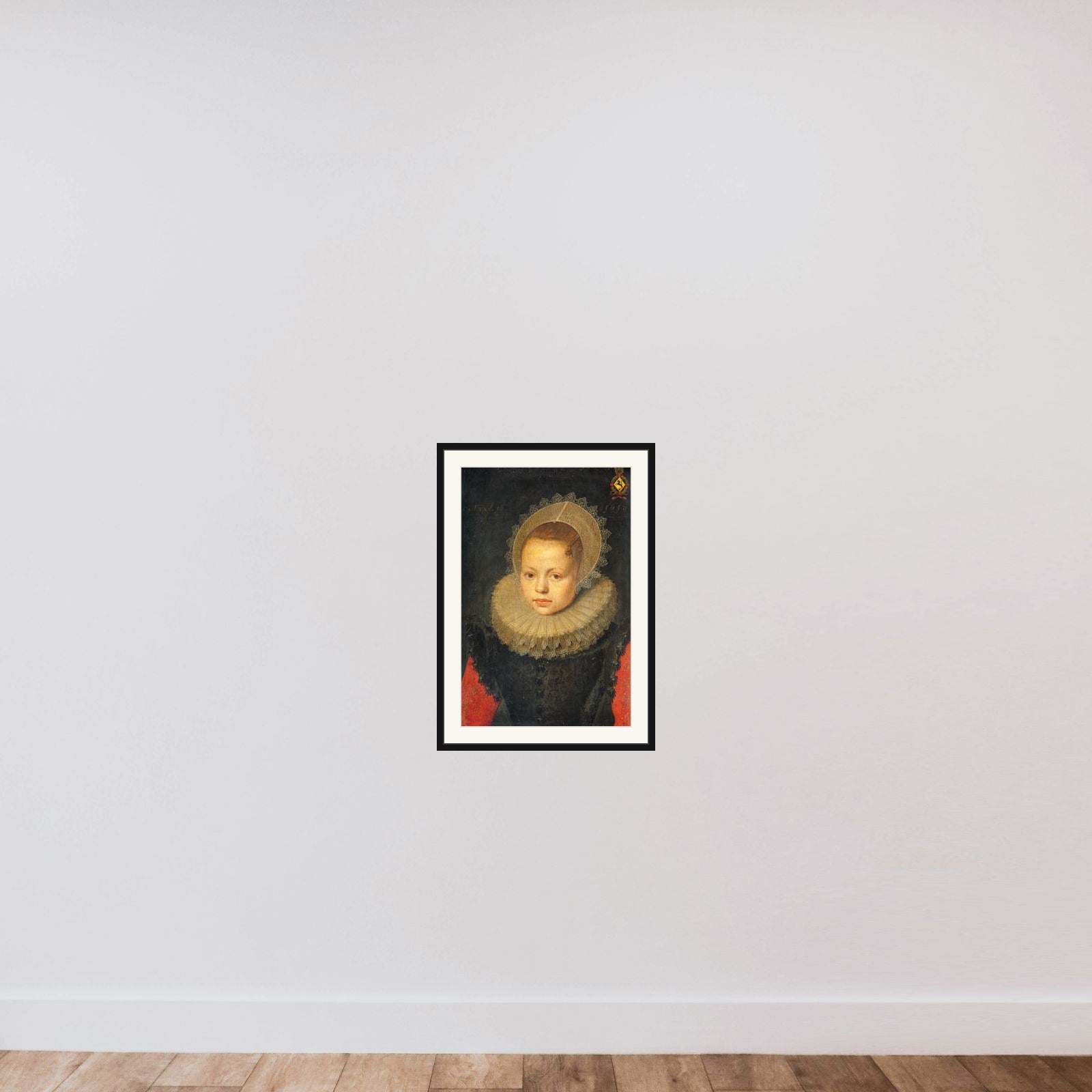 Portrait of Corvina Hezenbroek van Hofdijck (1602-67) framed — shown to scale