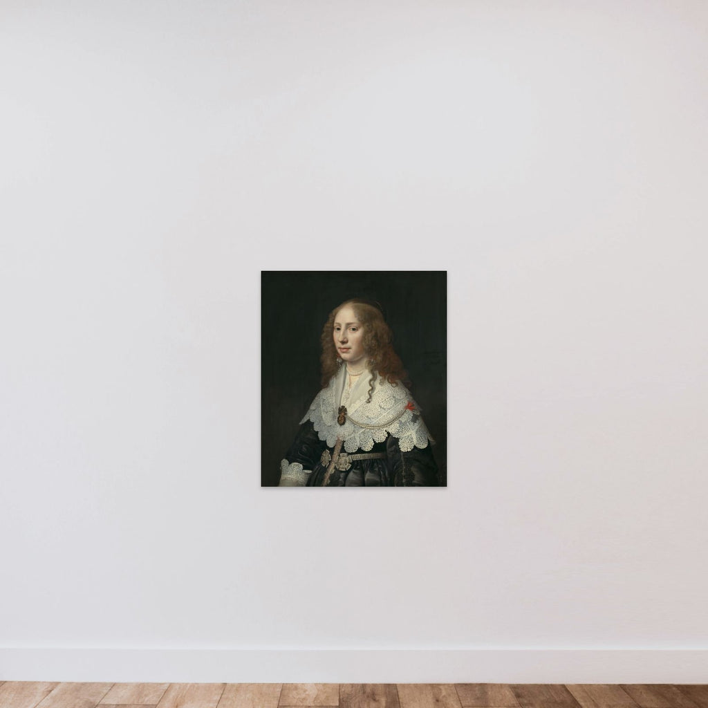 Portrait of Aegje Hasselaer (1617-64) unframed — shown to scale