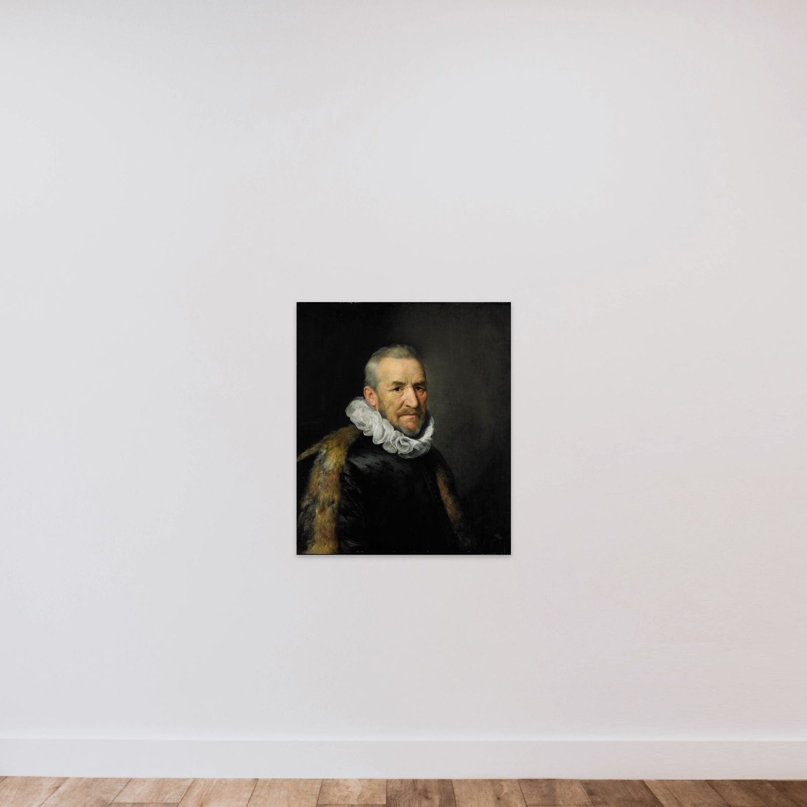 Portrait of a Man unframed — shown to scale