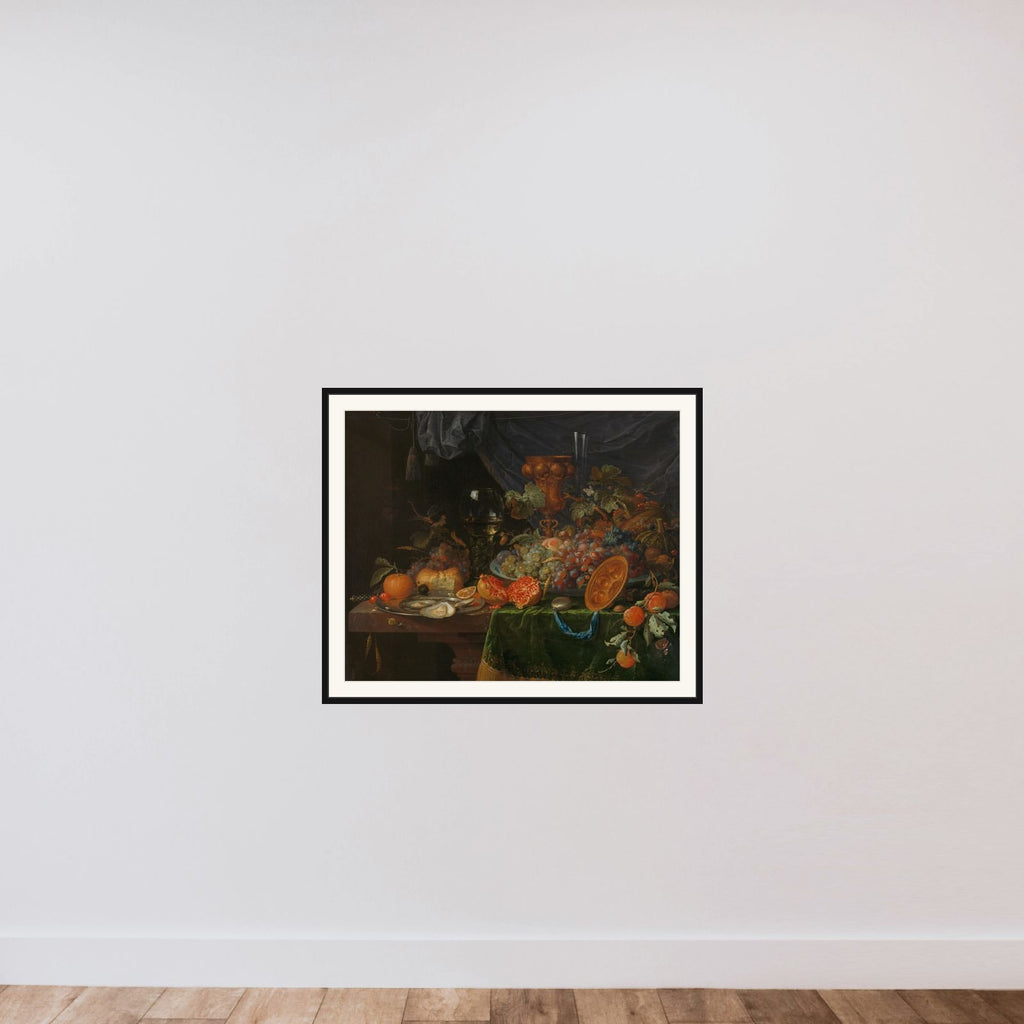 Still Life with Fruit and Oysters framed — shown to scale