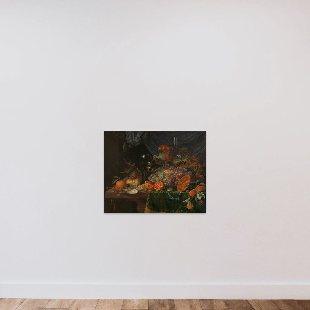 Still Life with Fruit and Oysters unframed — shown to scale