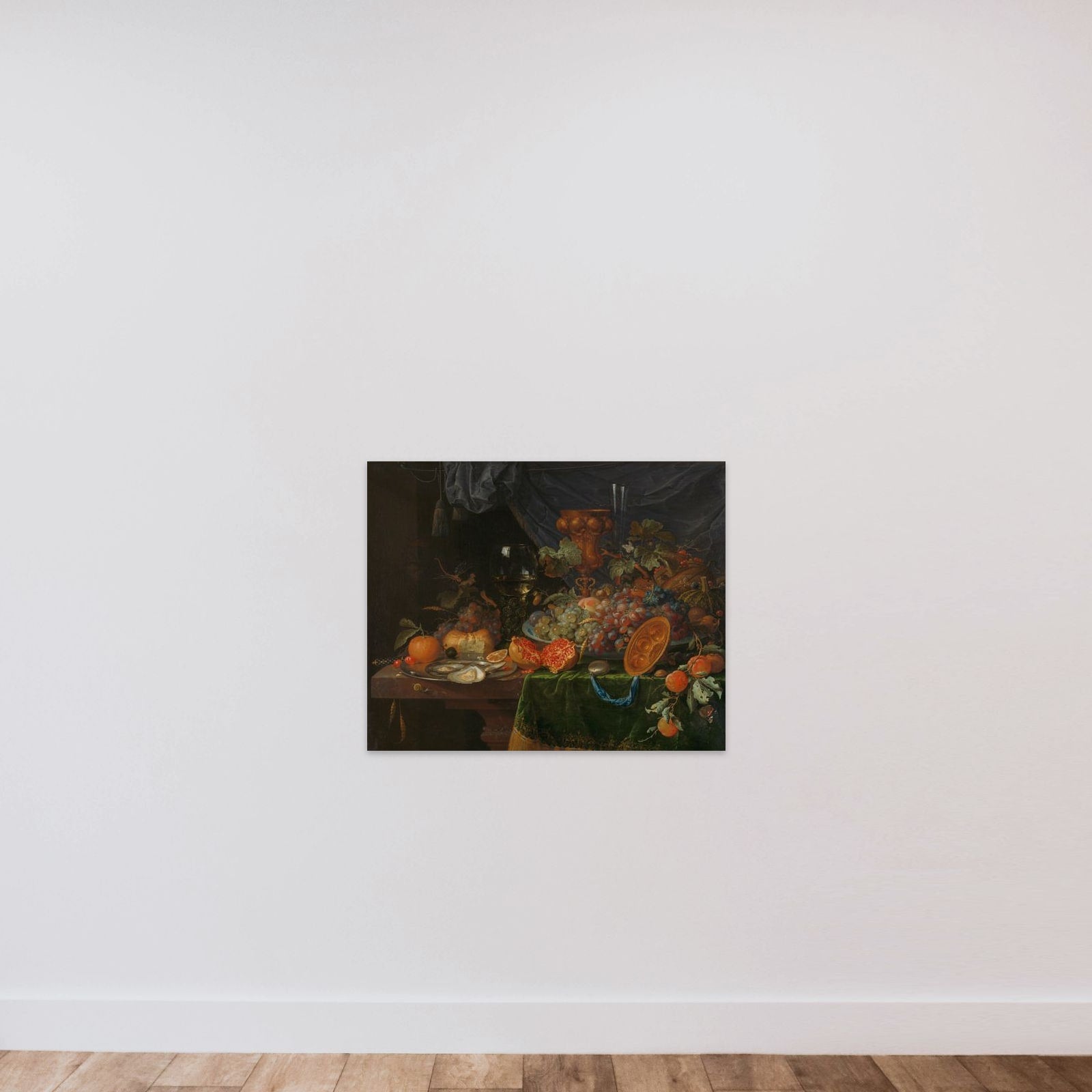 Still Life with Fruit and Oysters unframed — shown to scale
