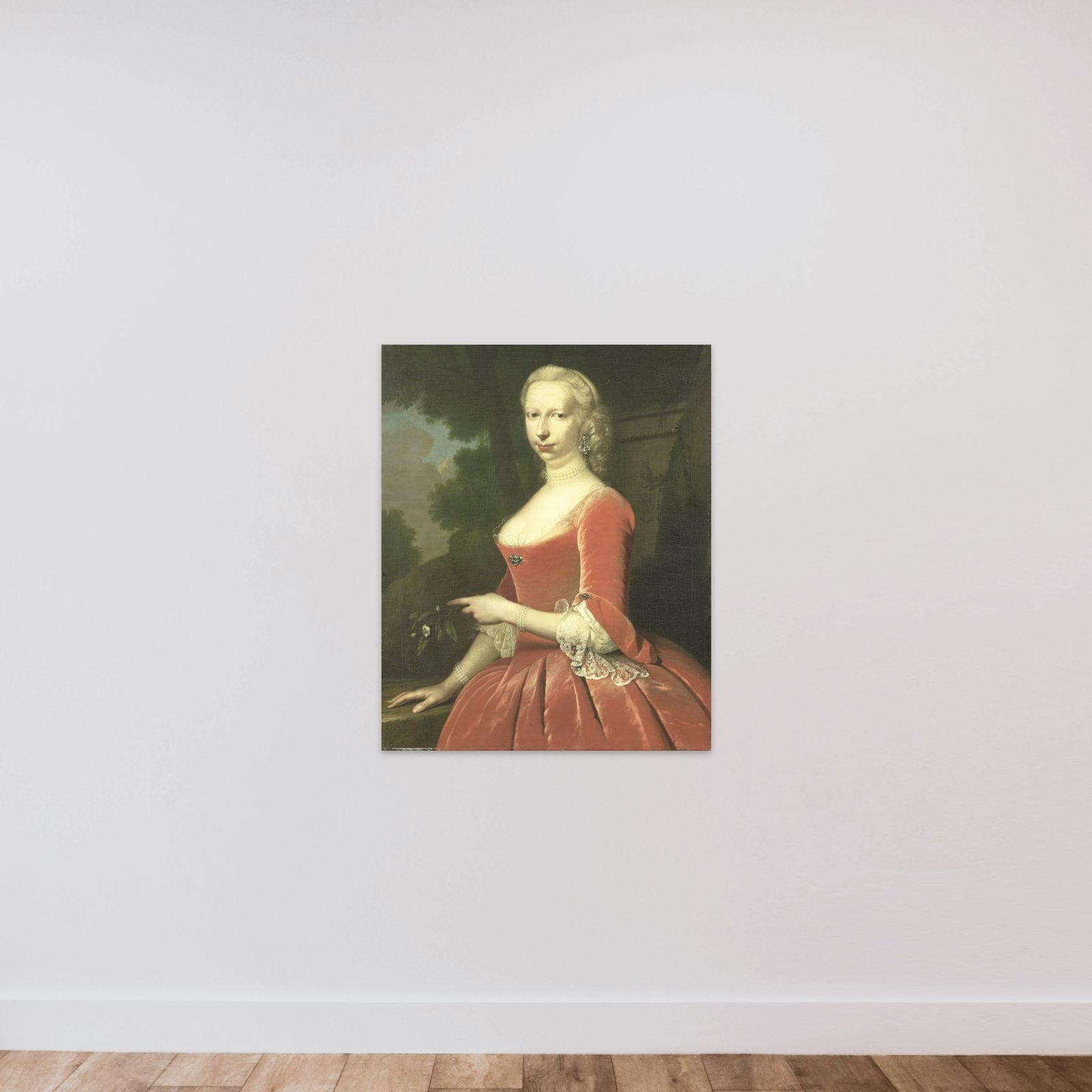 Portrait of a Woman unframed — shown to scale
