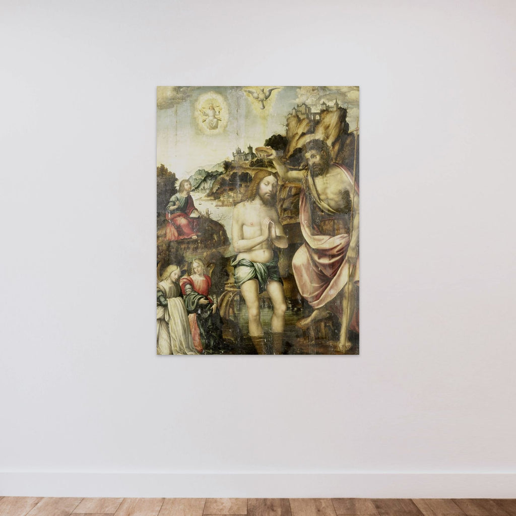 Baptism of Christ unframed — shown to scale