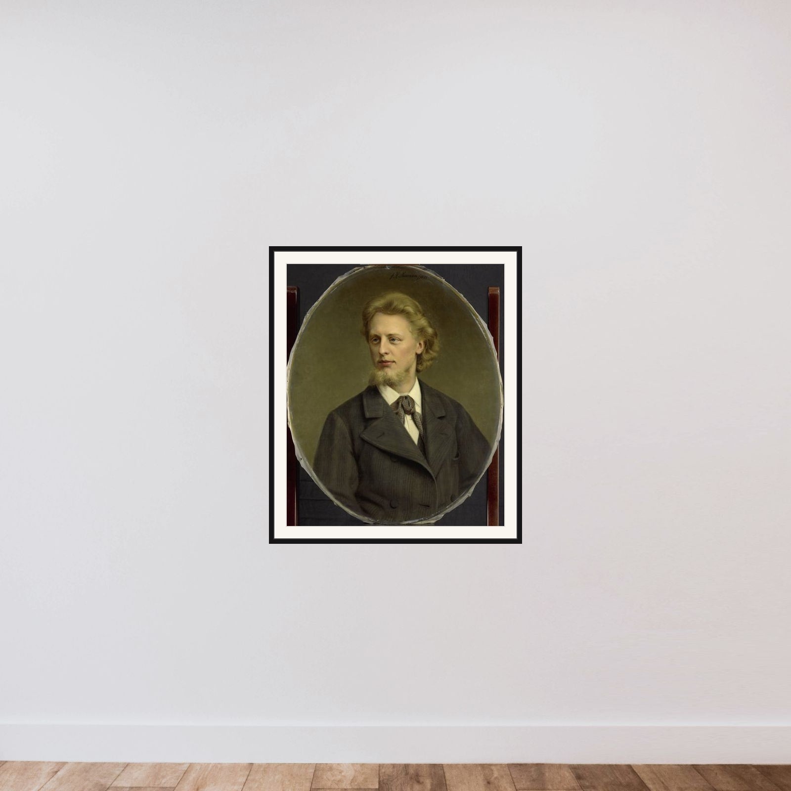 Portrait of Jacques Fabrice Herman Perk (1859-1881) framed — shown to scale