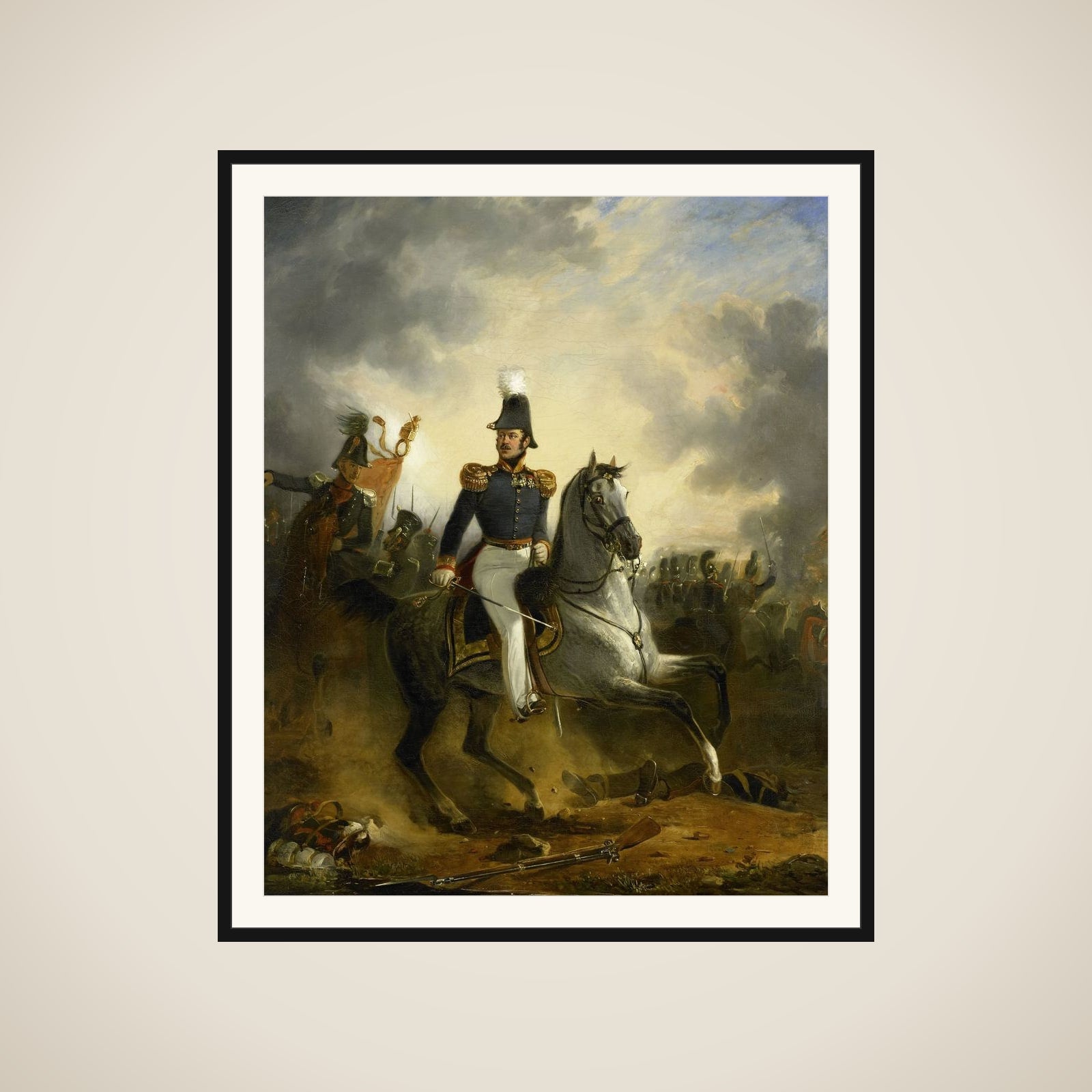 Lieutenant-General Frederik Knotzer in the Battle of Houthalen, during the 10 Days' Campaign, 1831 framed