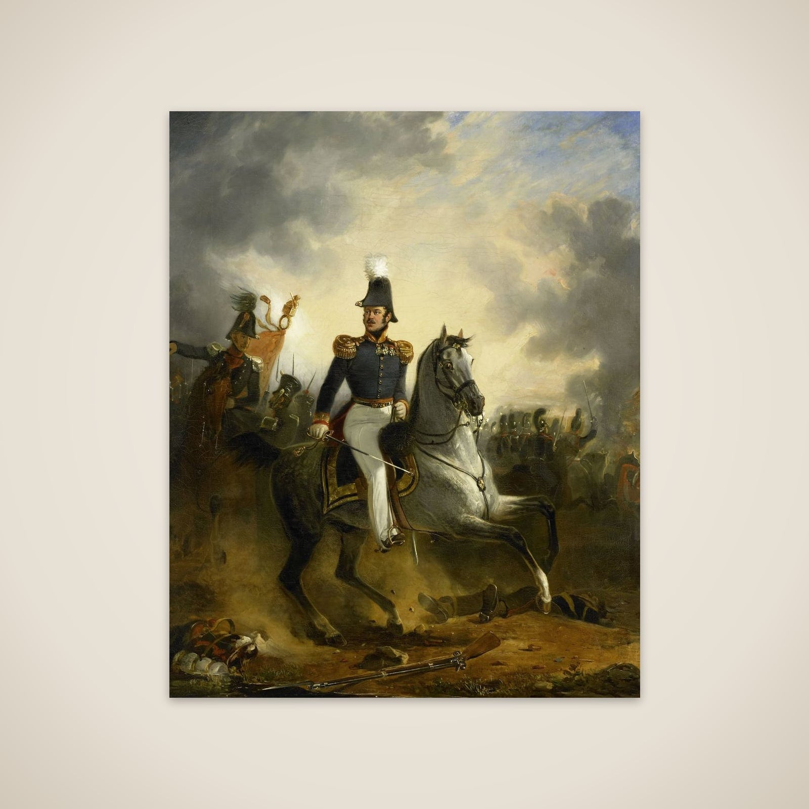 Lieutenant-General Frederik Knotzer in the Battle of Houthalen, during the 10 Days' Campaign, 1831 unframed print