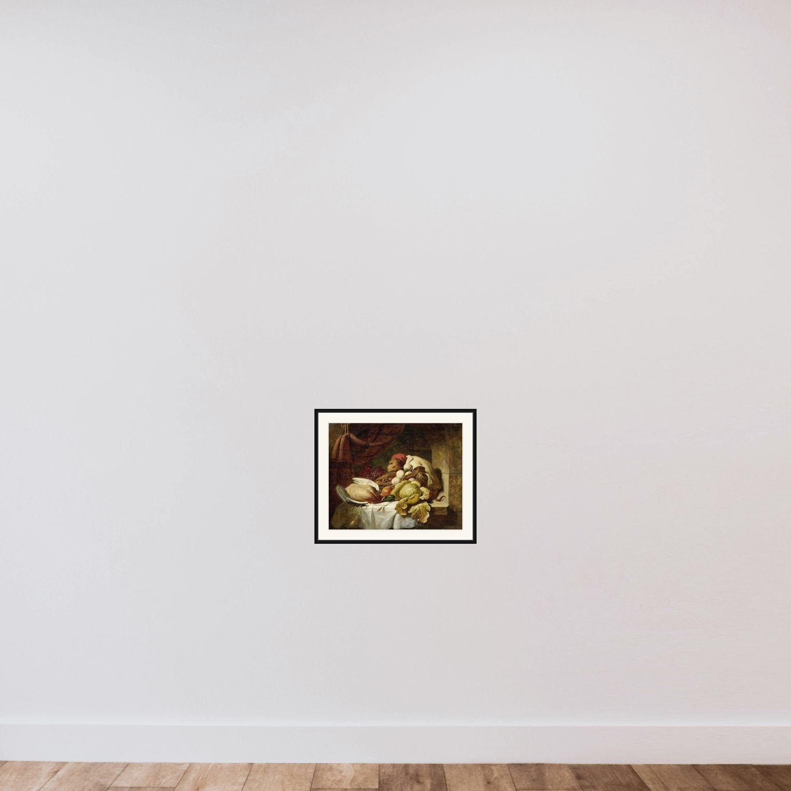 'Red cap' framed — shown to scale