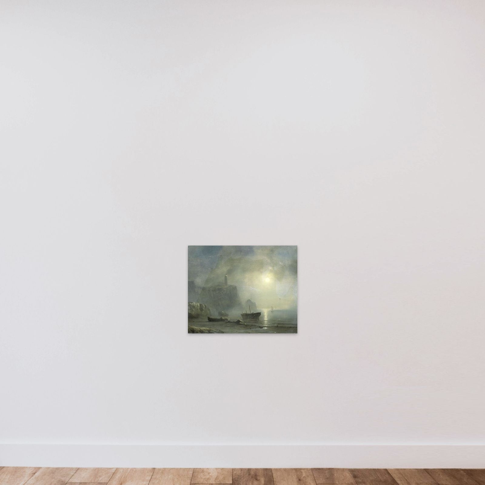 View of a Rocky Coast by Moonlight unframed — shown to scale