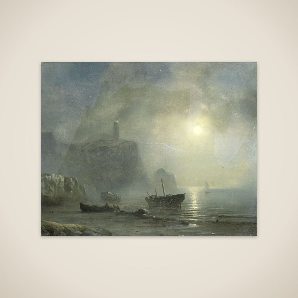 View of a Rocky Coast by Moonlight unframed print