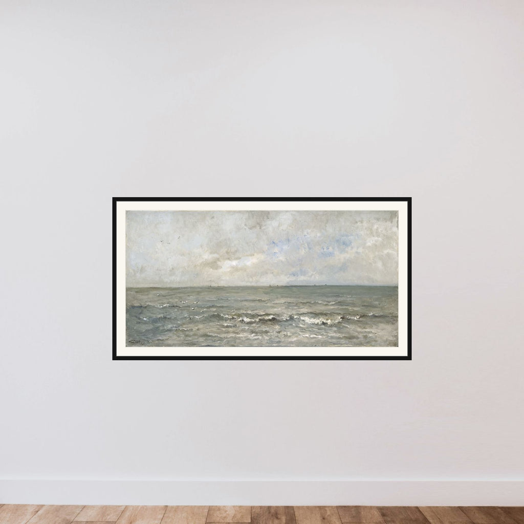 Seascape framed — shown to scale