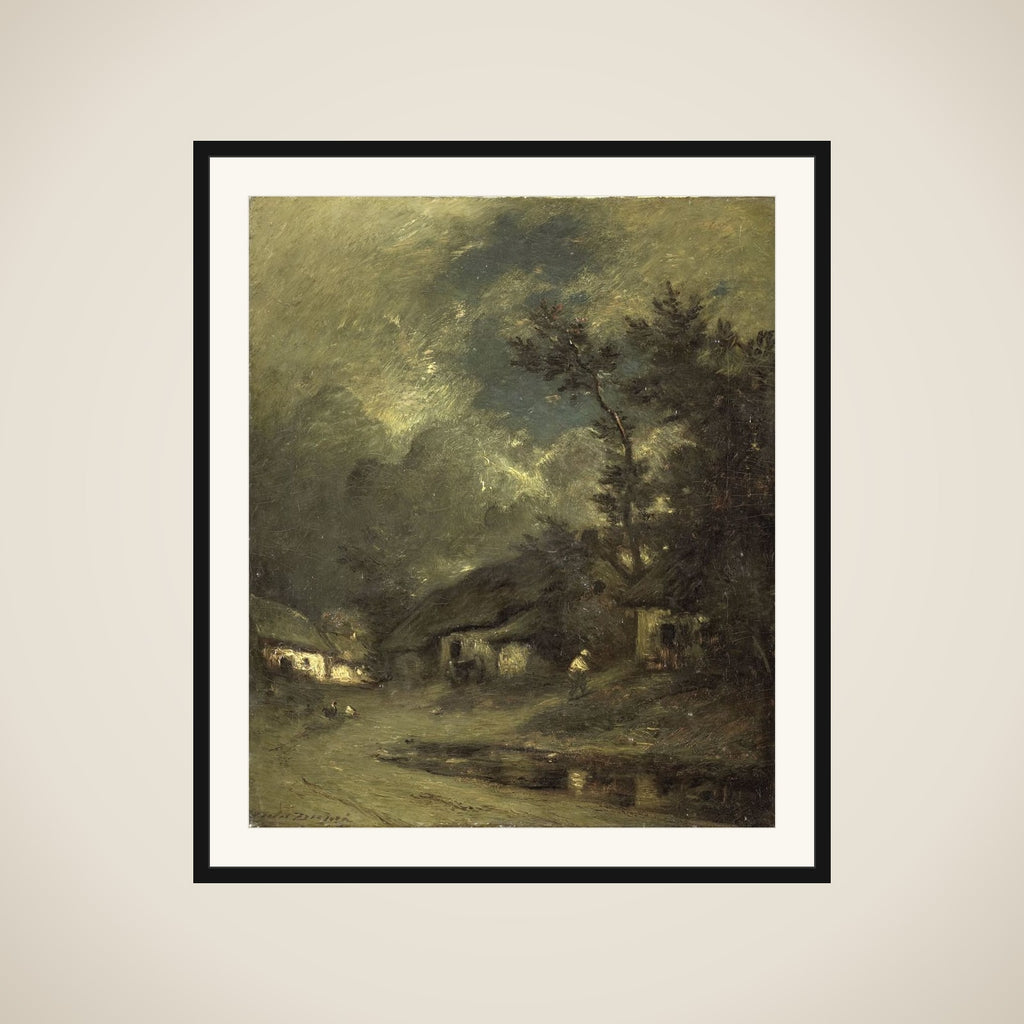 A Village by Night framed