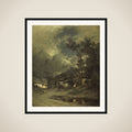 A Village by Night framed