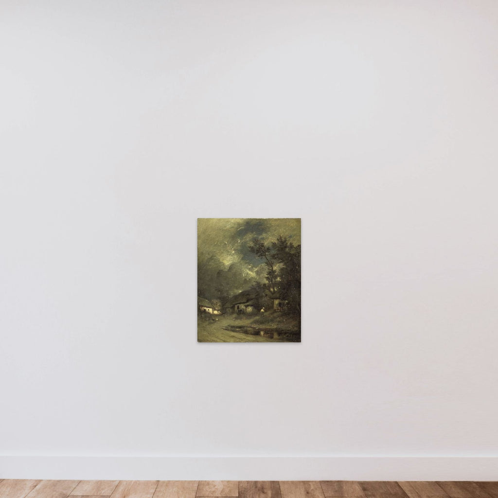 A Village by Night unframed — shown to scale