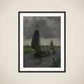 Watercourse with Sail Barges framed