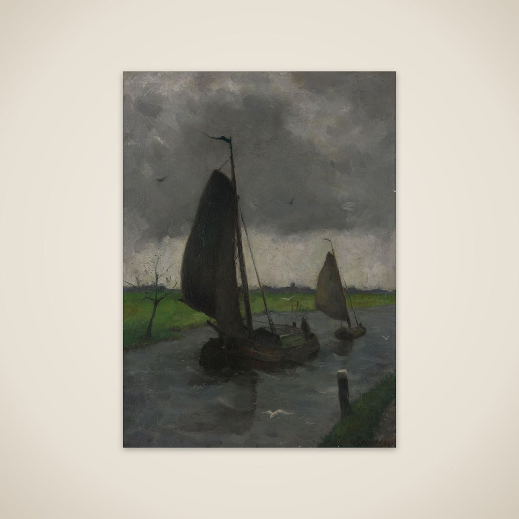 Watercourse with Sail Barges unframed print